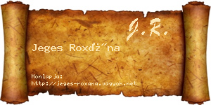 Jeges Roxána névjegykártya